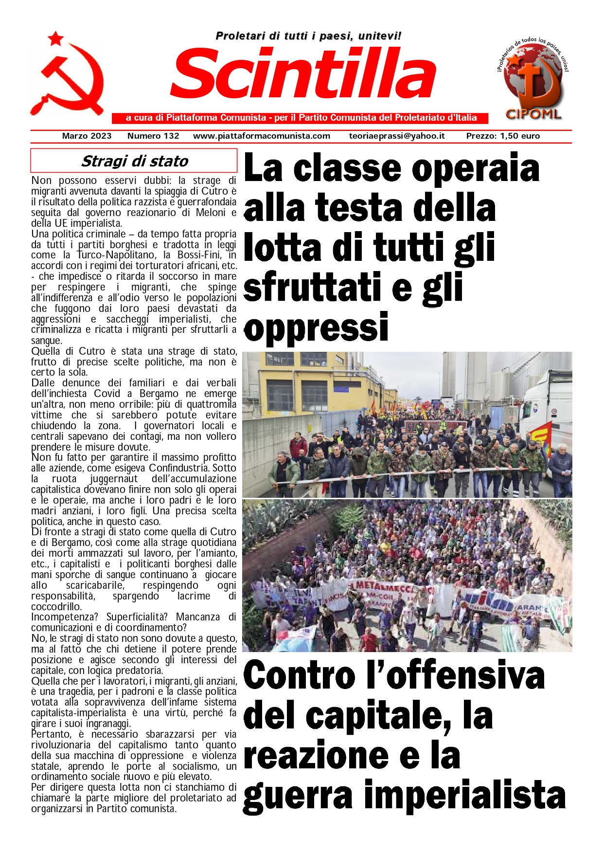 Scintilla n. 132 – marzo 2023 – Organizzazione per il partito comunista ...